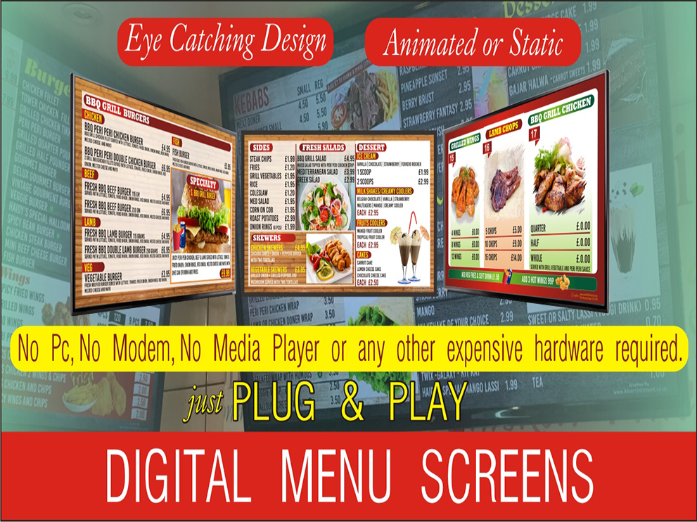 Digital menu screen - 1