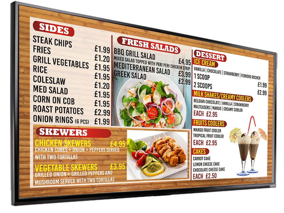 Digital menu screen - 3